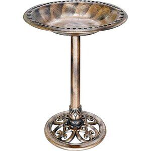 28 Inch Height Polyresin Lightweight Antique Outdoor Garden Bird Bath
